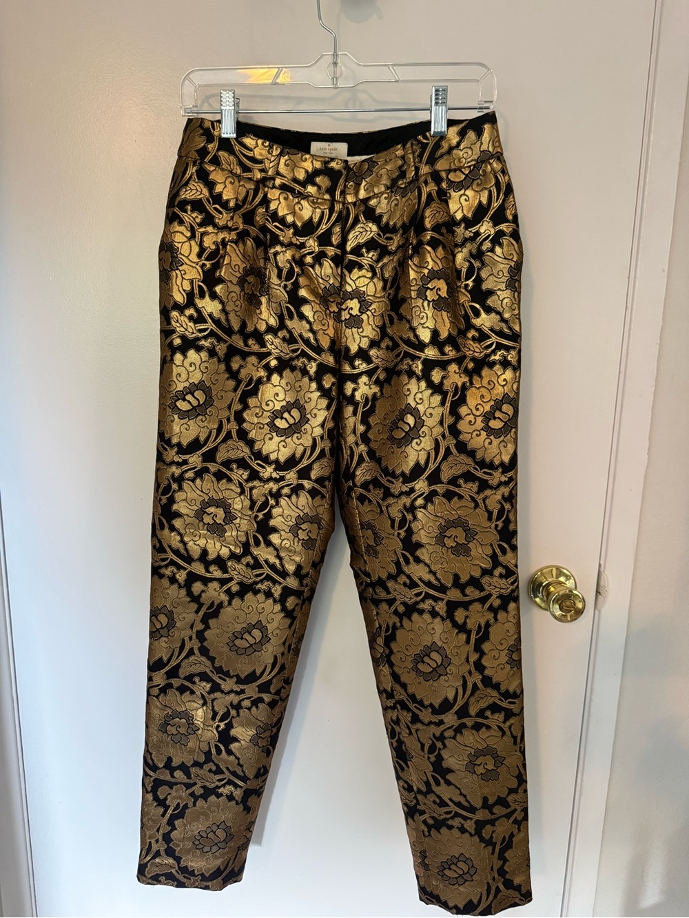 kate spade Black and Gold Brocade Dress Pants